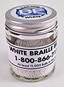 Braille Beads White Acrylic 11,000 Per Jar